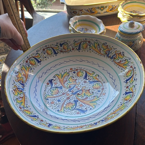 🇮🇹Meridiana ceramiche pottery large salad bowl 13.5” wide Hand painted Italy - Picture 14 of 16